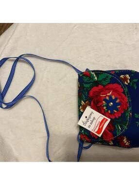 Polish Folk Art Handmade Blue Floral Crossbody Mini